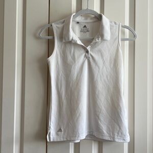 ❤️ 3 for $15.  Adidas White Sleeveless Collared Top